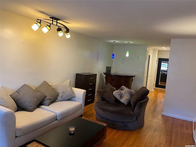 living room featuring hardwood / wood-style floors