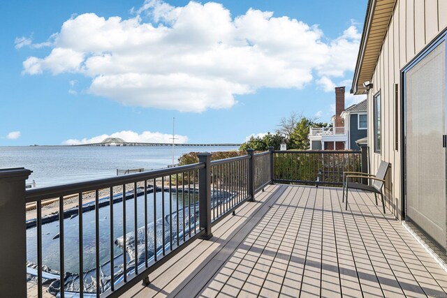 8 Shoal Dr, West Islip, NY 11795 - wooden terrace featuring a water view
