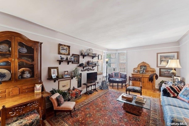 living room featuring wood-type flooring