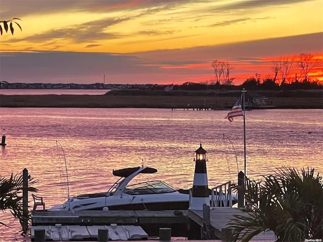 water view with a boat dock