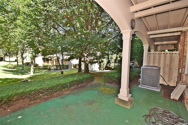 view of patio featuring central AC unit