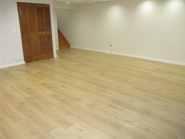 empty room with light wood-type flooring