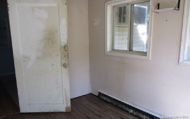 interior space featuring dark wood-type flooring