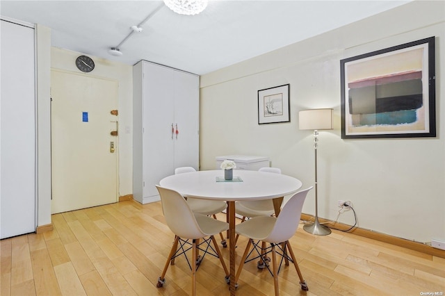 dining room with wood-type flooring