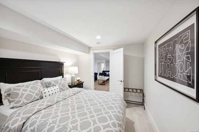 bedroom featuring light hardwood / wood-style floors