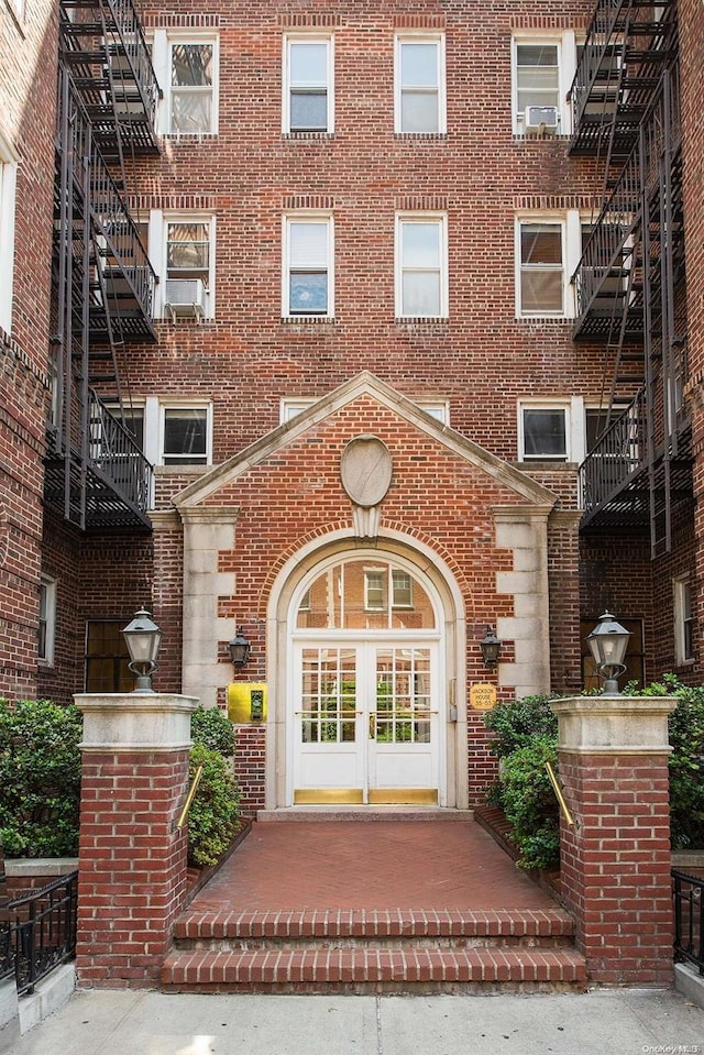 view of exterior entry with french doors