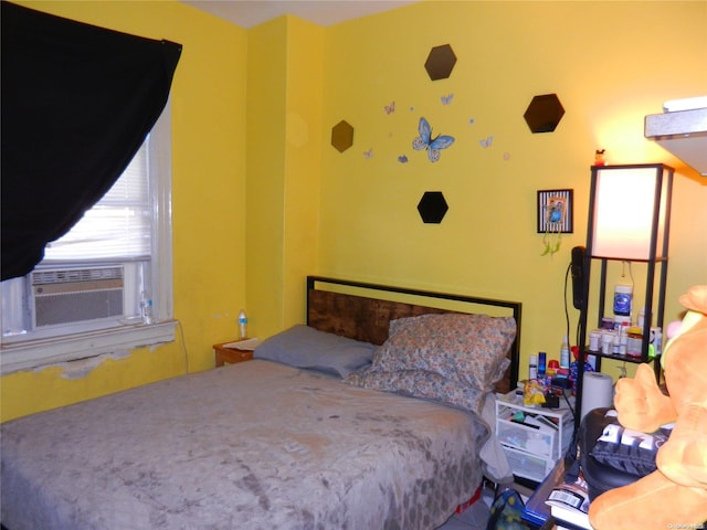 bedroom with cooling unit