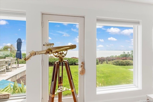 doorway to outside with plenty of natural light