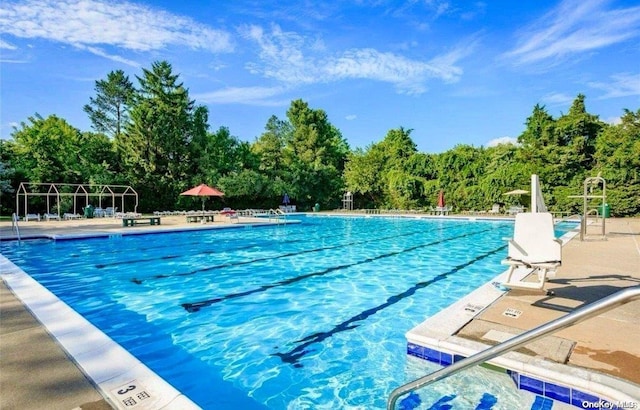 view of pool with a patio