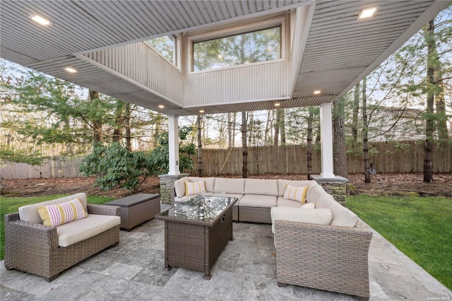 view of patio / terrace with an outdoor living space