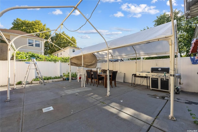 view of patio with area for grilling