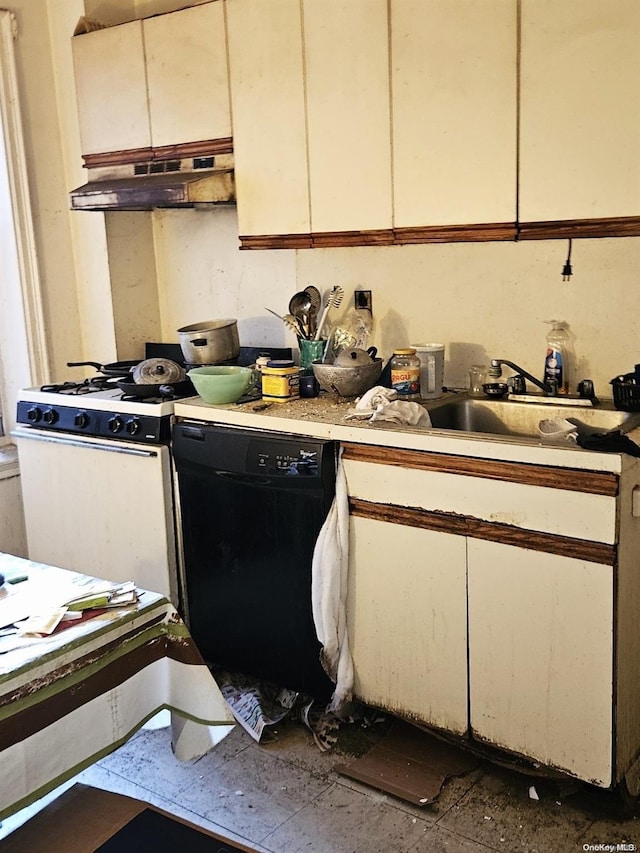 kitchen featuring white cabinetry, dishwasher, and sink