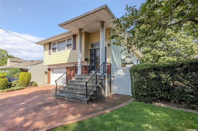 split foyer home with a garage