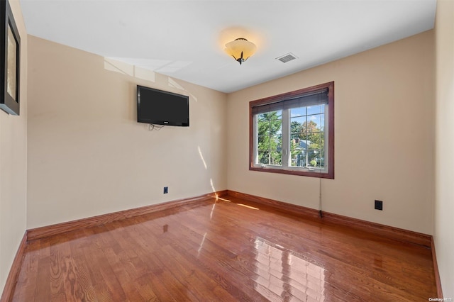 empty room featuring wood-type flooring