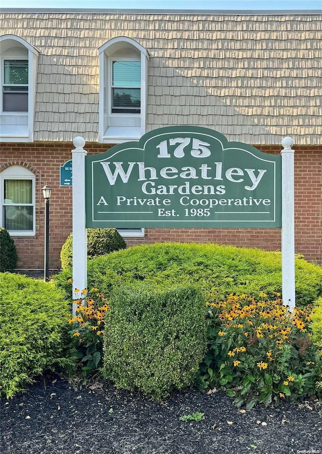 view of community sign