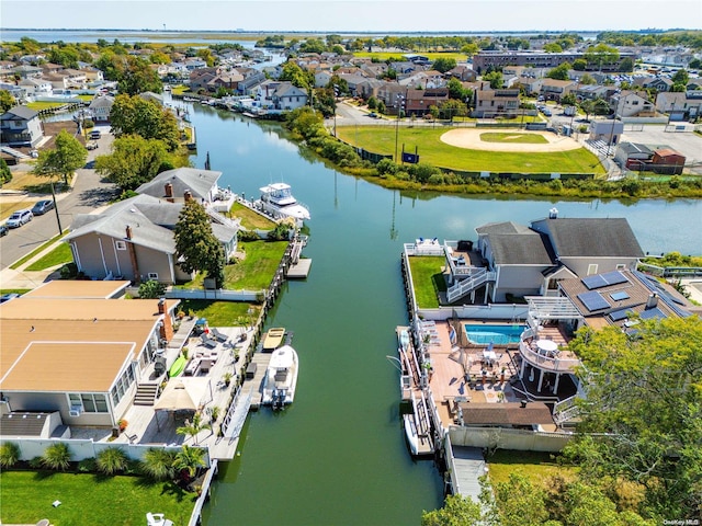 3461 Ocean Ave, Oceanside, NY 11572 - aerial perspective of suburban area with a large body of water