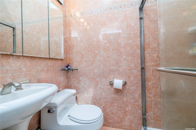 3461 Ocean Ave, Oceanside, NY 11572 - bathroom with tile walls and a stall shower