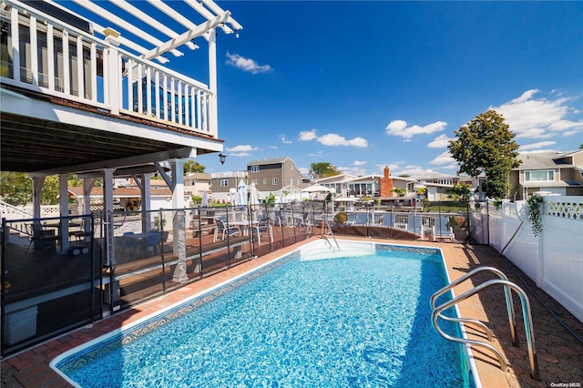 3461 Ocean Ave, Oceanside, NY 11572 - view of swimming pool featuring a residential view and a fenced backyard