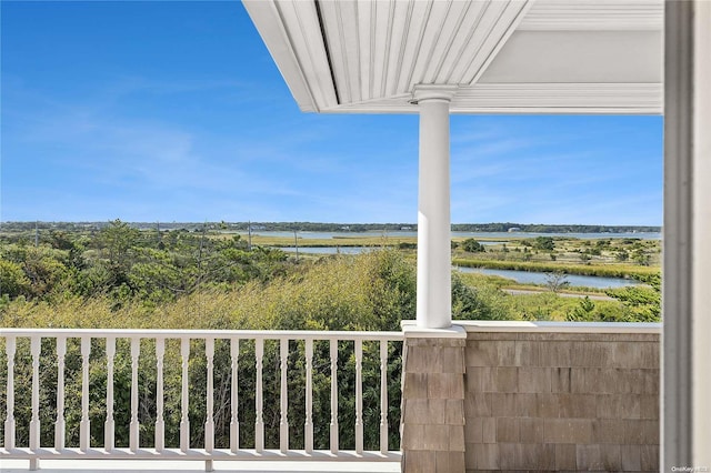 balcony with a water view