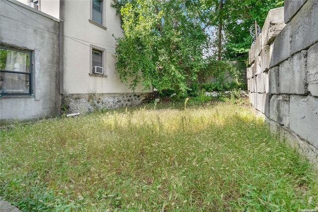 view of yard featuring cooling unit