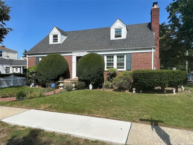 new england style home featuring a front lawn