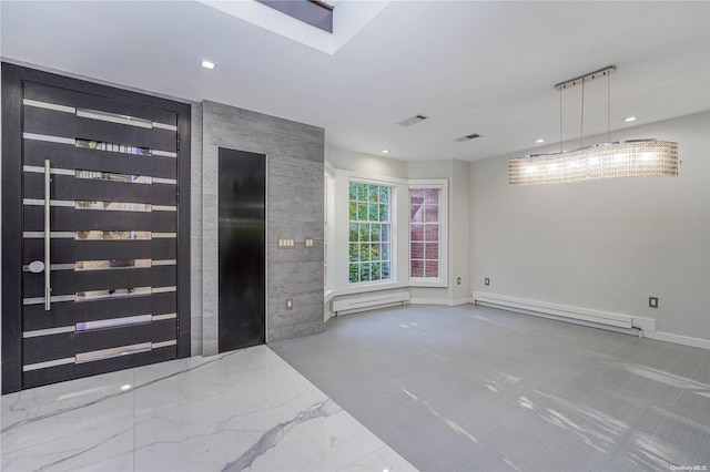 entrance foyer with baseboard heating