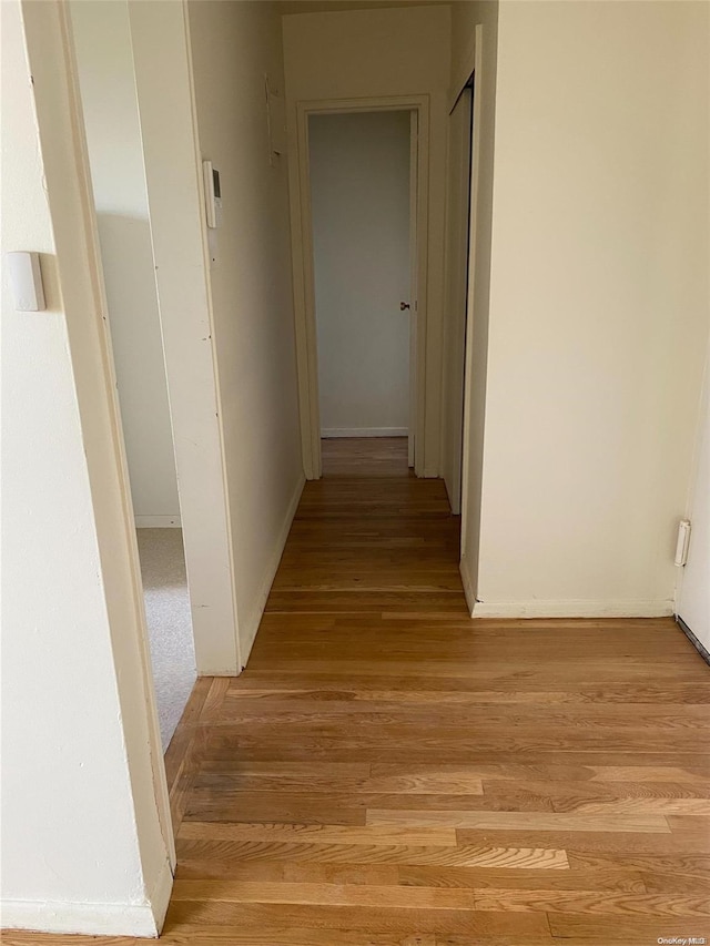 hall featuring light hardwood / wood-style flooring