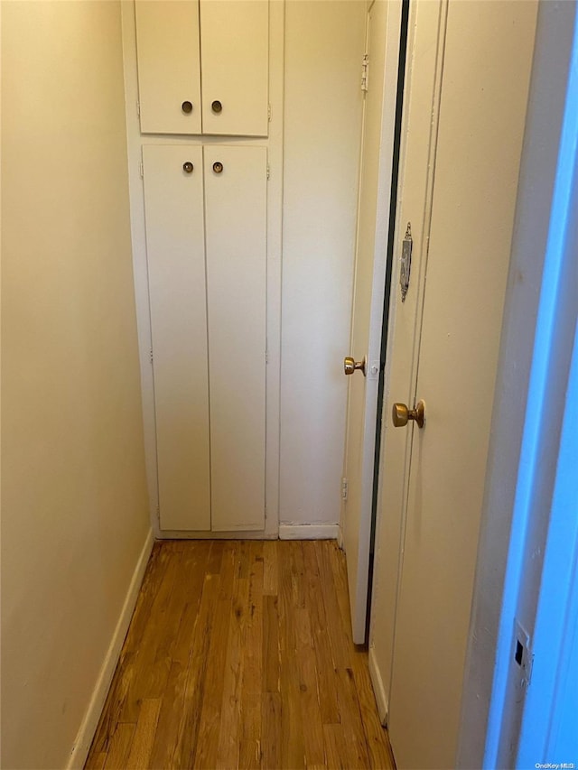 interior space with light hardwood / wood-style floors