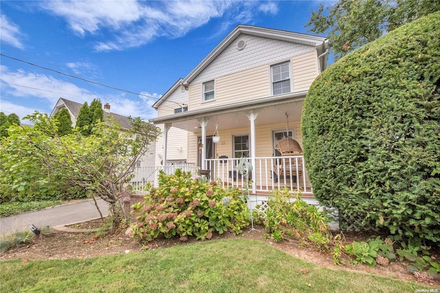 view of front of property with a porch