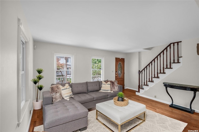 living room featuring hardwood / wood-style floors