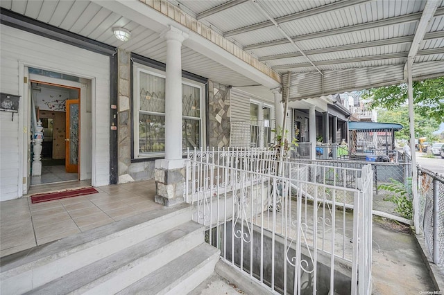 wooden deck with a porch