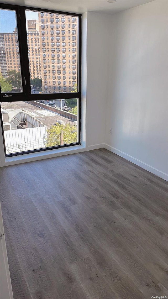 spare room with hardwood / wood-style flooring