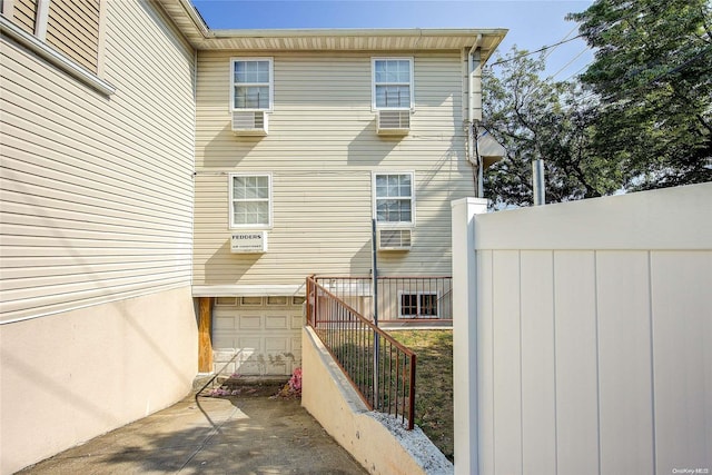 view of home's exterior with a garage