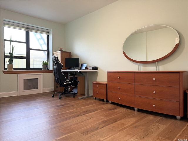 office featuring light hardwood / wood-style flooring