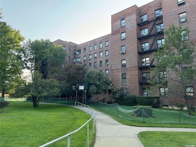 view of community with a lawn