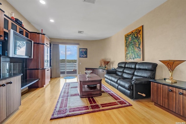 living room featuring light hardwood / wood-style floors