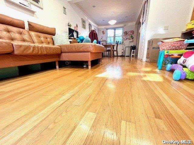 recreation room featuring hardwood / wood-style flooring