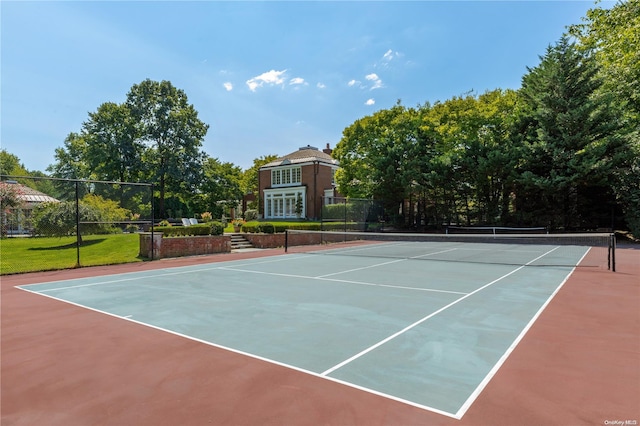 11 Dupont Ct, Brookville, NY 11548 - view of tennis court featuring community basketball court