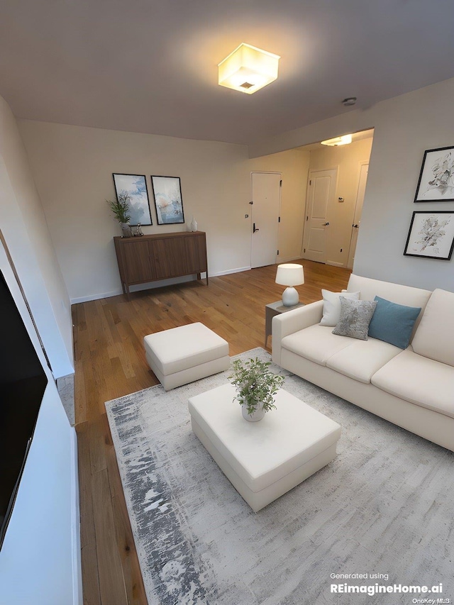 living room featuring hardwood / wood-style flooring