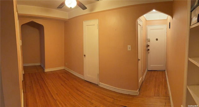 hall featuring light hardwood / wood-style floors