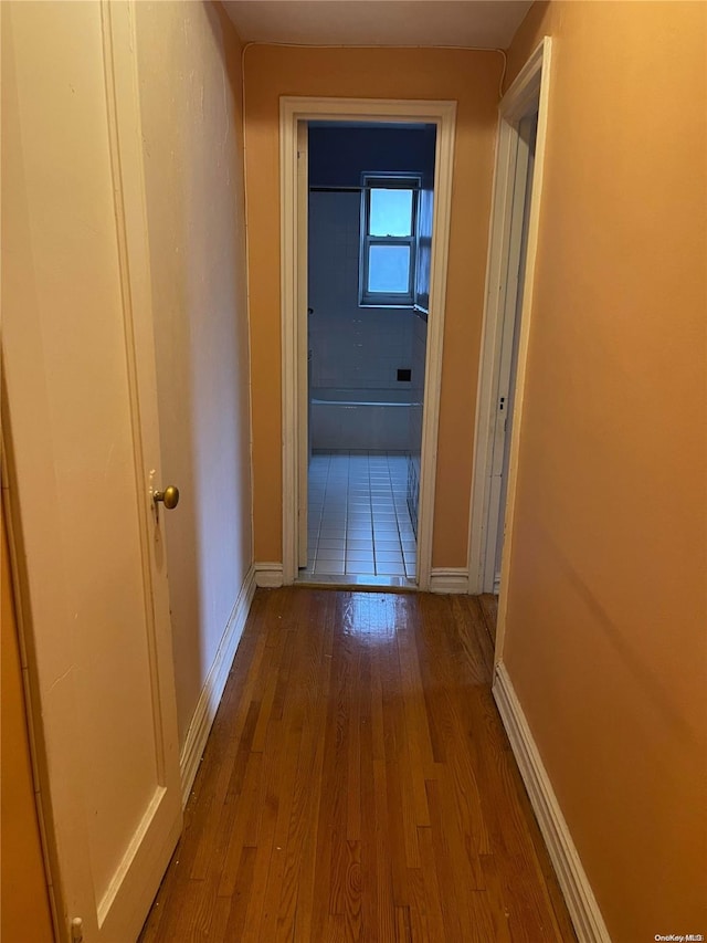 hall featuring light wood-type flooring