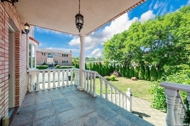 view of patio featuring covered porch