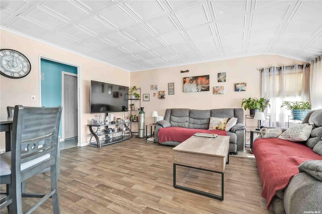 living room featuring hardwood / wood-style flooring