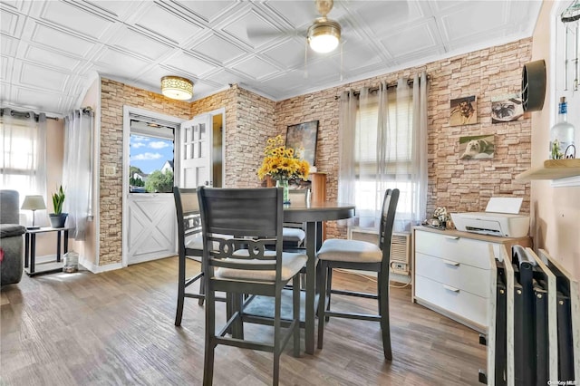 dining room with light hardwood / wood-style flooring