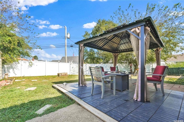 view of patio / terrace with a gazebo