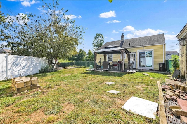 view of yard with a gazebo and a patio area