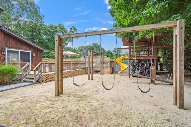 view of jungle gym