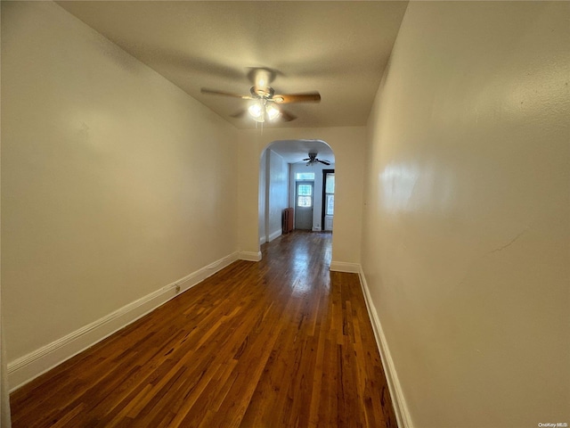 hallway featuring dark hardwood / wood-style floors