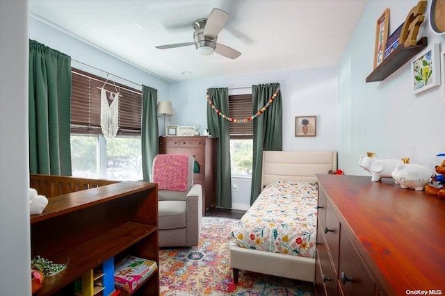 bedroom with ceiling fan