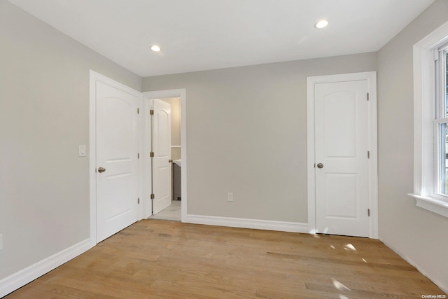 empty room featuring light wood-type flooring